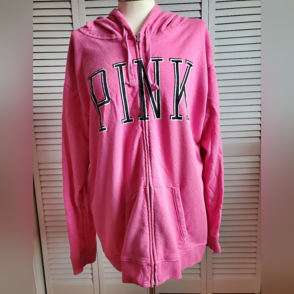 PINK Victoria's Secret Logo Perfect Zip Hoodie